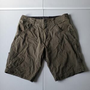 Kuhl Shorts Mens 30 Green Stretch Canvas Cargo Hiking Travel Style 5125